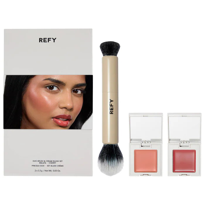 Cream Blush Duo with Duo Face Brush Gift Set | REFY