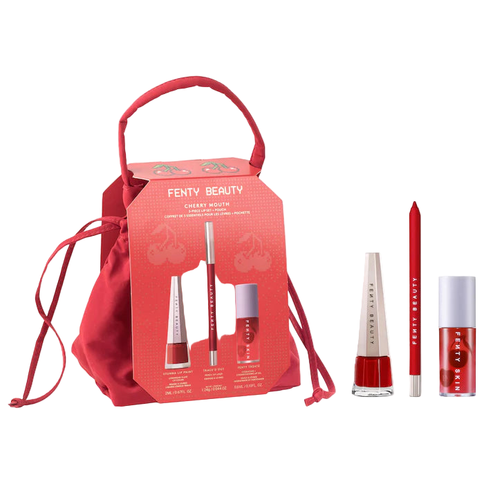 Cherry Mouth 3-Piece Lip Set + Pouch | Fenty Beauty