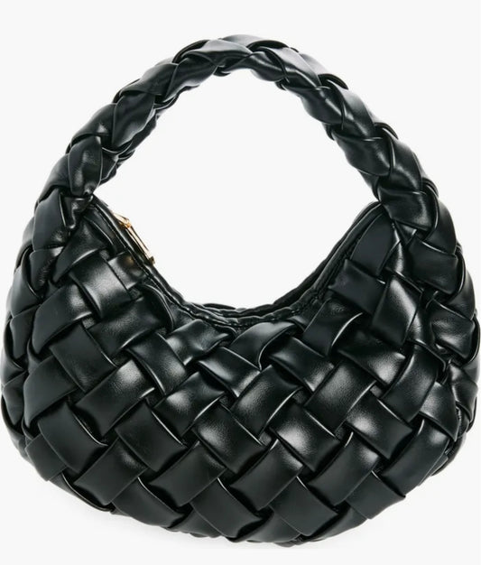 Faux Leather Woven Shoulder Bag | URBAN EXPRESSIONS HANDBAGS