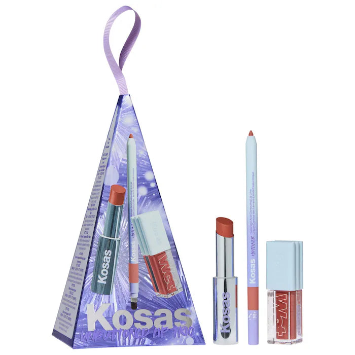 Unbuttoned Lip Liner, Lipstick, and Gloss Gift Set | Kosas
